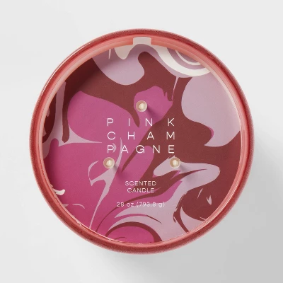 28oz Glass Champagne Candle Light Pink - Opalhouseâ„¢ - Image 3