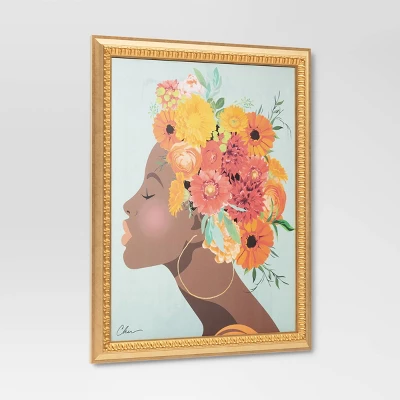 24" X 30" Floral Dream By Nikki Chu Vintage Canvas Board Gold - Threshold™ - Image 2