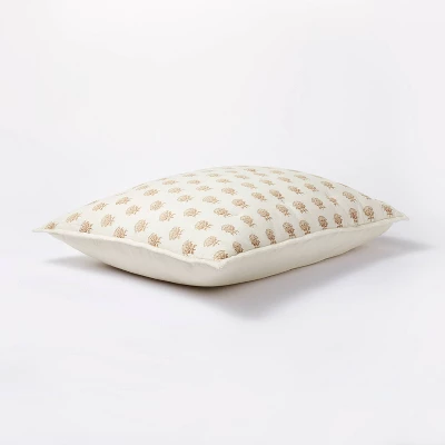 Lofty Cotton Slub Woodblock Print Floral Quilt Sham White/Mauve – Threshold™ Designed With Studio McGee - Image 2