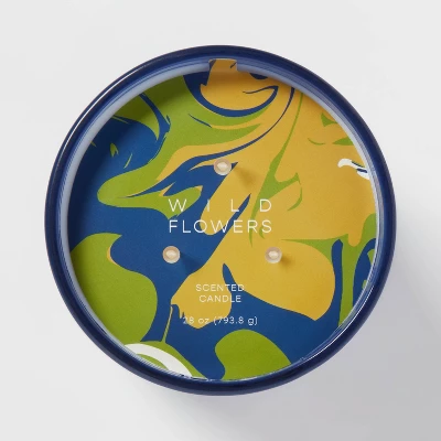 28oz Glass Wildflowers Candle Blue - Opalhouse™ - Image 3