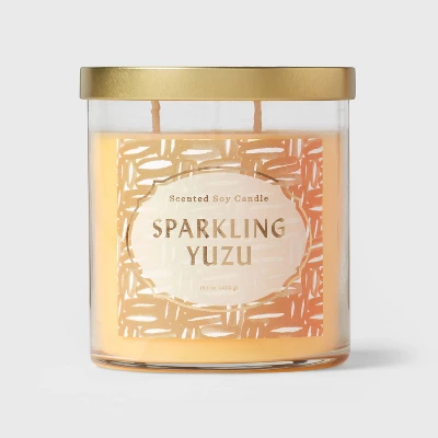 Lidded Glass Jar Candle Sparkling Yuzu - Opalhouse™ - Image 3