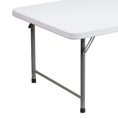 Flash Furniture 4.93-Foot Kid's Granite White Plastic Folding Table - Image 4