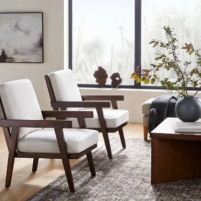 Grantsville Wood Frame Accent Chair With Grid Back - Threshold™ Designed With Studio McGee