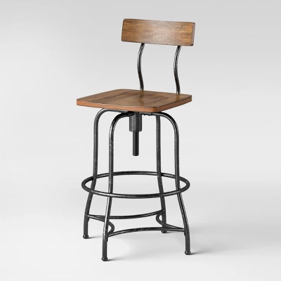 Woodsboro Adjustable Barstool Brown - Threshold™ - Image 2