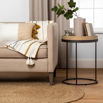 Wood & Steel Accent Side Table - Natural/Black - Hearth & Hand™ With Magnolia