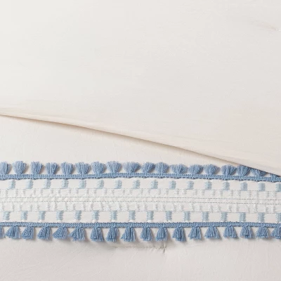 12pc Embroidered Fringe Stripe With Tassels Comforter & Sheet Bedding Set - Threshold™ - Image 3