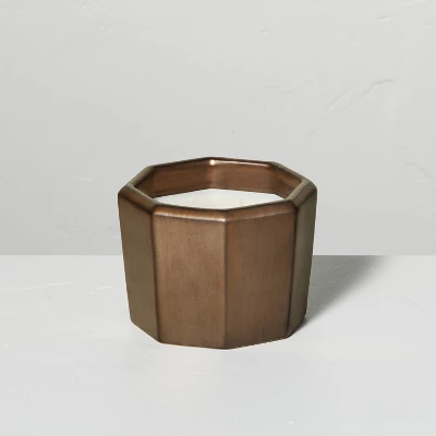Octagonal Ceramic Salted Honey Fall Jar Candle Metallic Bronze - Hearth & Hand™ With Magnolia - Image 4