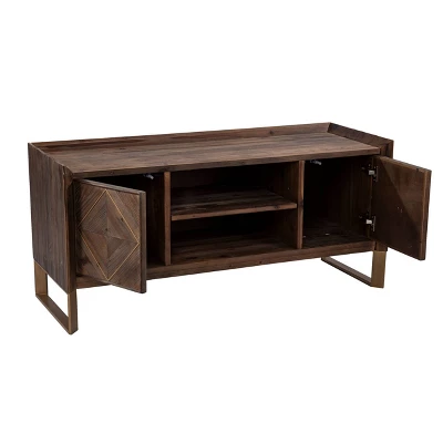 Glacerad Reclaimed Wood Media Console For TVs Upto 50" Brown - Aiden Lane - Image 9