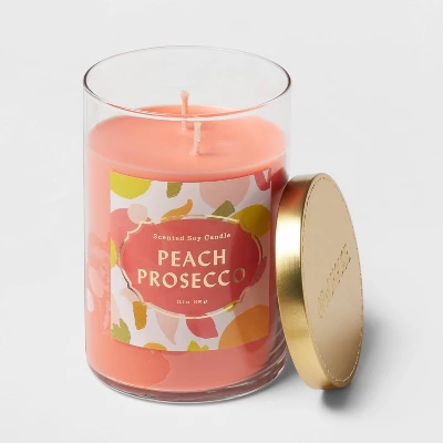 21.5oz Lidded Glass Jar 2-Wick Candle Peach Prosecco - Opalhouse⢠- Image 2