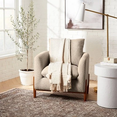 Elroy Faux Shearling Accent Chair With Wood Legs - Threshold™ Designed With Studio McGee