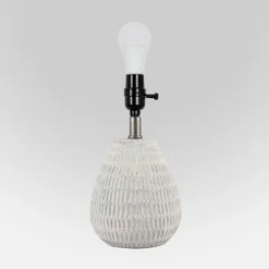 Ceramic Textured Table Lamp Base White - Threshold™