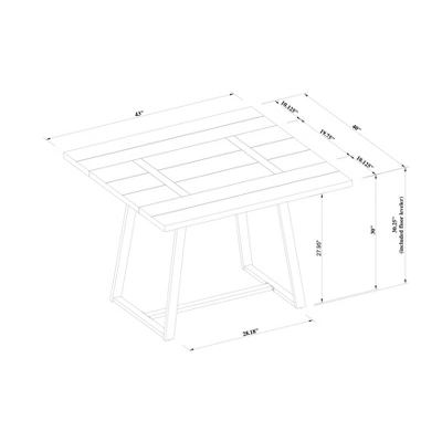 Brimfield Metal Base Extendable Dining Table Brown - Threshold™ - Image 4