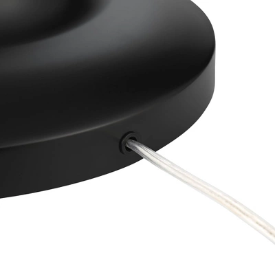 Possini Euro Design Roxie Modern Floor Lamp With Riser 65 1/2" Tall Brass Black Metal Sheer Linen Double Drum Shade For Living Room Bedroom Office - Image 5