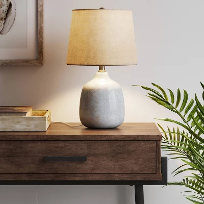 Assembled Ceramic Table Lamp Gray - Threshold™ - Image 2