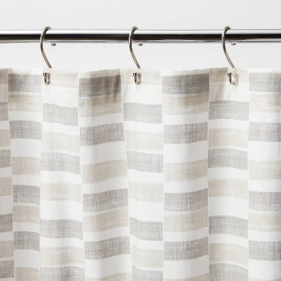 Colorblock Shower Curtain Gray - Threshold™ - Image 2