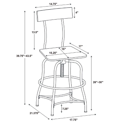 Woodsboro Adjustable Barstool Brown - Threshold™ - Image 4
