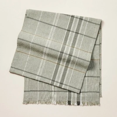 Textured Fall Plaid Woven Table Runner Sage Green - Hearth & Hand™ With Magnolia - Image 4