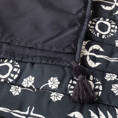 Palm Frond Printed Quilt Sham Black/Off-White - Opalhouse™ Designed With Jungalow™ - Image 2