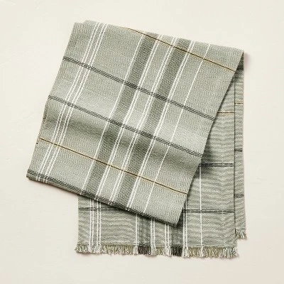 Textured Fall Plaid Woven Table Runner Sage Green - Hearth & Hand™ With Magnolia - Image 3