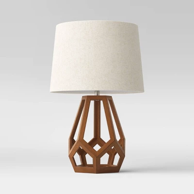 Large Wood Geo Assembled Table Lamp - Threshold™ - Image 5