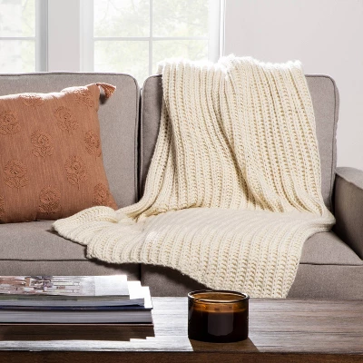 Chunky Knit Reversible Throw Blanket - Threshold™ - Image 4