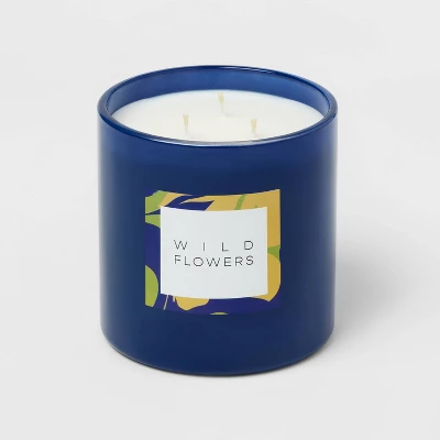 28oz Glass Wildflowers Candle Blue - Opalhouse™ - Image 2