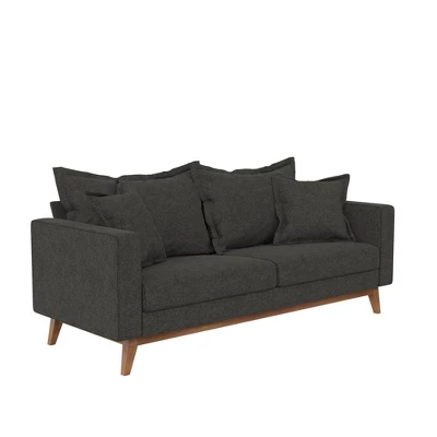 Maryan Pillowback Wood Stretcher Sofa Gray Linen - Room & Joy - Image 3