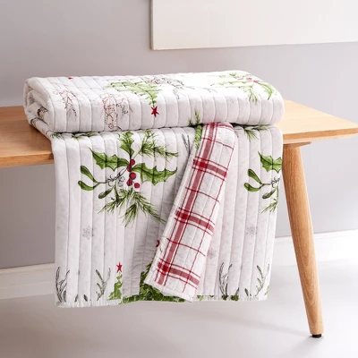 Sleigh Bells Holiday Quilted Throw Multi Color - Villa Lugano - Image 2