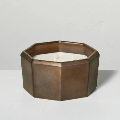 Octagonal Ceramic Salted Honey Fall Jar Candle Metallic Bronze - Hearth & Hand™ With Magnolia - Image 5