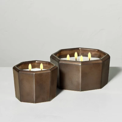 Octagonal Ceramic Salted Honey Fall Jar Candle Metallic Bronze - Hearth & Hand™ With Magnolia - Image 3
