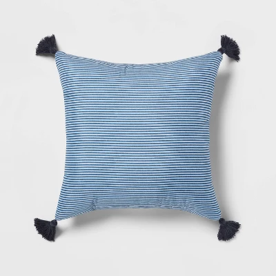 5pc Block Print With Border Comforter Bedding Set White/Blue - Threshold™ - Image 5