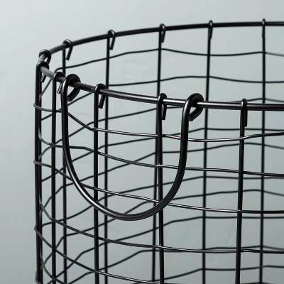 Round Wire Storage Basket With Handles Black - Hearth & Hand™ With Magnolia - Image 3