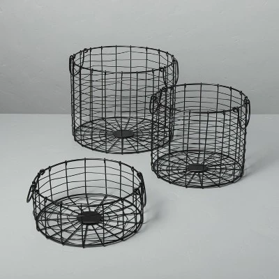 Round Wire Storage Basket With Handles Black - Hearth & Hand™ With Magnolia - Image 2
