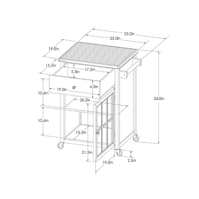 Windham Wood Top Kitchen Cart - Black - Threshold™ - Image 8
