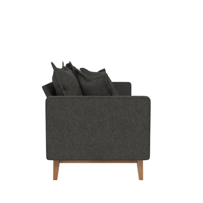 Maryan Pillowback Wood Stretcher Sofa Gray Linen - Room & Joy - Image 4