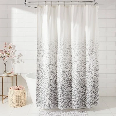 Leopard Glam Shower Curtain Ombre Gray - Threshold™