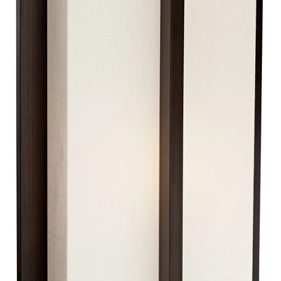 Possini Euro Design Modern Art Deco Floor Lamp Standing 60" Tall Espresso Wood Beige Linen Column Shade For Living Room Bedroom Office House Home - Image 3